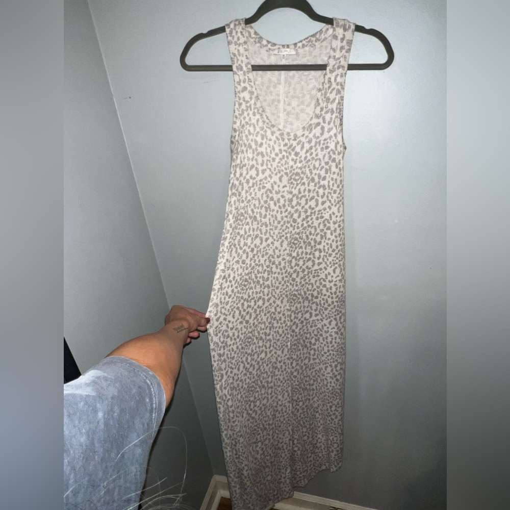 Z Supply knit ribbed leopard maxi dress